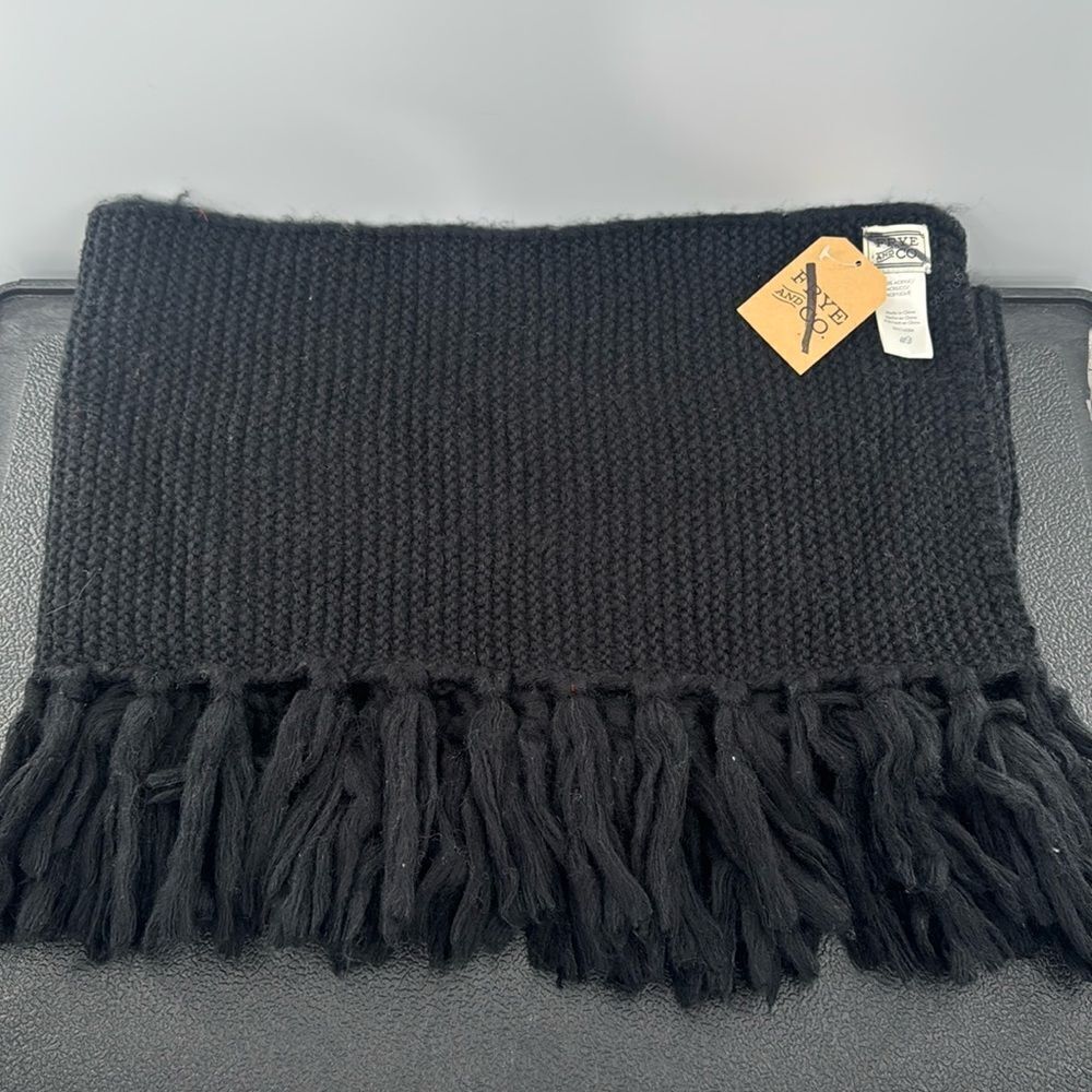 3For$20 Frye and Co Fringe Black Scarf NWT 90 inches long